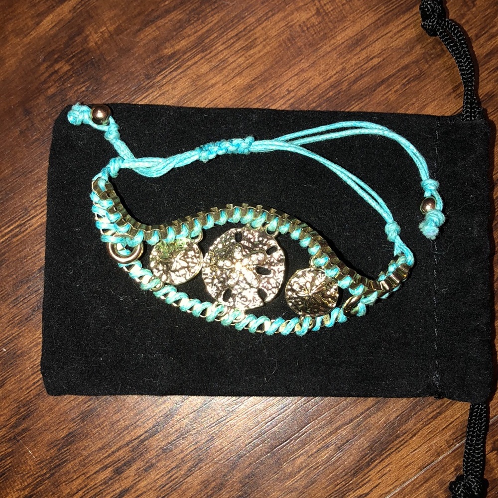 teal sand dollar bracelet